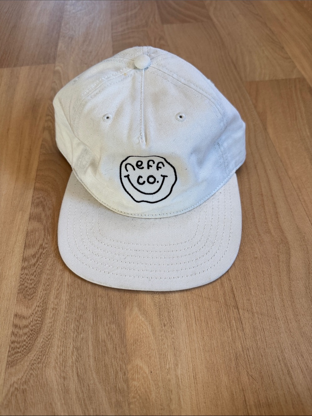 Neff Co Smiley Embroidered Cream Hat